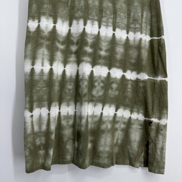 GAP T Shirt Dress Tie Dye Cotton Shift Short Sleeves Casual Green Cream Summer - Picture 7 of 10